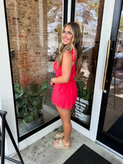Firecracker eyelet romper